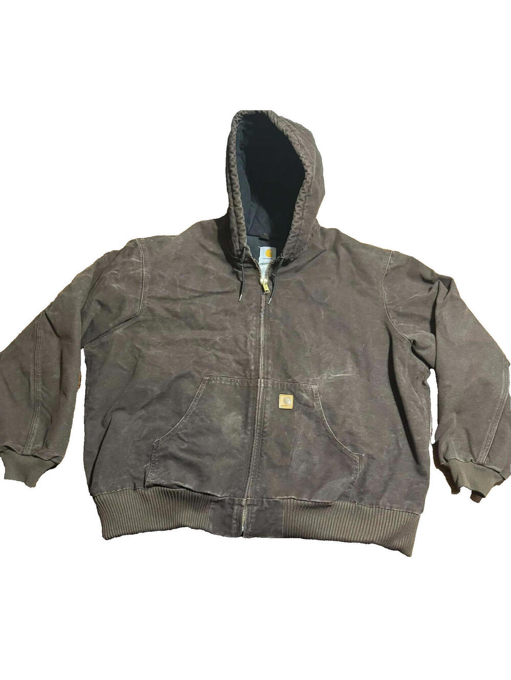 VTG Carhartt Canvas Workwear Jacket - J130 DKB - Dark Brown - DISTRESSED - 3XL